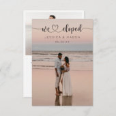 Eenvoudig Hartscript We Eloped Aankondiging Uitnod (Voorkant / Achterkant)