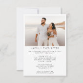 Eenvoudig Hartscript We Eloped Aankondiging Uitnod (Achterkant)