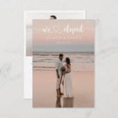 Eenvoudig Hartscript We Eloped Aankondiging Uitnod (Voorkant / Achterkant)