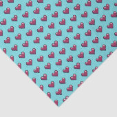 Eenvoudig Hartvormig Rood Pixel Art Patroon Tissuepapier (Detail)