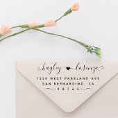 Eenvoudig hartweg handgeschreven bruiloft-retourad rubberstempel