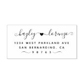 Eenvoudig hartweg handgeschreven bruiloft-retourad rubberstempel (Afrduk)