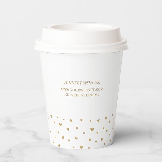 Eenvoudig Heart Pattern Business Logo Custom Papieren Bekers (Achterkant)