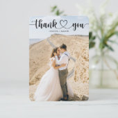 Eenvoudig Heart Script Weddenschap Hartelijk dank Bedankkaart (Staand voorkant)