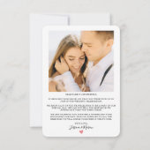 Eenvoudig Heart Script Weddenschap Hartelijk dank Bedankkaart (Achterkant)