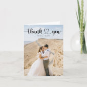 Eenvoudig Heart Script Weduwen Gevouwen Dank je ka Bedankkaart (Voorkant)