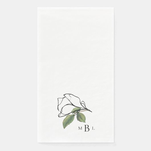 Eenvoudig Heden Daags Handgetekend Stamhoofd Monog Servet (Voorkant)