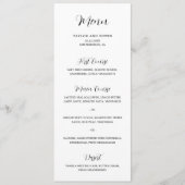 Eenvoudig hedendaags zwart en wit modern huwelijk menu (Voorkant)