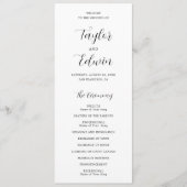 Eenvoudig hedendaags zwart en wit modern huwelijk programmakaart (Voorkant)