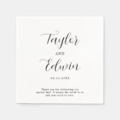 Eenvoudig hedendaags zwart en wit modern huwelijk servet (Voorkant)