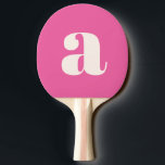 Eenvoudig Heet Roze Vet Retro Monogram Initiaal Tafeltennisbatje<br><div class="desc">Eenvoudige Hot Pink Bold Retro Monogram Initiaal Ping Pong Paddle</div>