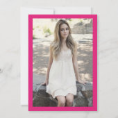 Eenvoudig Heet Roze Zwart Foto Zoet 16 Zestien Kaart (Achterkant)