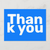 Eenvoudig helder blauw vet modern levendig dank u briefkaart (Voorkant)