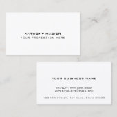 Eenvoudig helder effen wit minimaal visitekaartje (Voorkant / Achterkant)