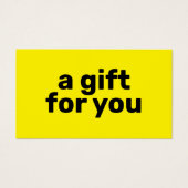 Eenvoudig helder geel modern cadeaubon met vet let visitekaartje (Voorkant)