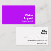 Eenvoudig Helder Paarse Bold Modern Levendig Visitekaartje (Voorkant / Achterkant)