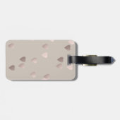 eenvoudig helder roos gouden liefde harten , neutr bagagelabel (Achterkant horizontaal)