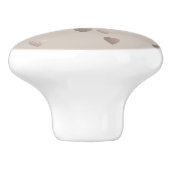 eenvoudig helder roos gouden liefde harten , neutr keramische knop (Zijkant)