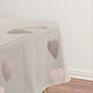 eenvoudig helder roos gouden liefde harten , neutr tafelkleed