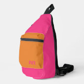 Eenvoudig Helder Roze en Sinaasappel met Monogram Sling Bag (Rechterhoek)
