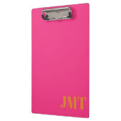 Eenvoudig Helder Roze en Sinaasappel Monogram Klembord (Links)