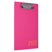 Eenvoudig Helder Roze en Sinaasappel Monogram Klembord (Rechts)