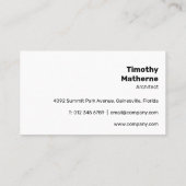 Eenvoudig Helder Sinaasappel Bold Modern Levendig Visitekaartje (Achterkant)