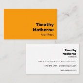 Eenvoudig Helder Sinaasappel Bold Modern Levendig Visitekaartje (Voorkant / Achterkant)