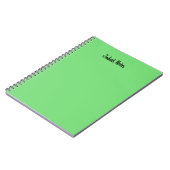 Eenvoudig Heldergroen Persoonlijk Naam Schrijven Notitieboek (Linkerzijde)