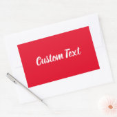 Eenvoudig helderrood met witte script tekst Sjablo Rechthoekige Sticker (Envelop)