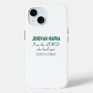 Eenvoudig helend geloof Gods naam Wit minimalistis iPhone 15 Case