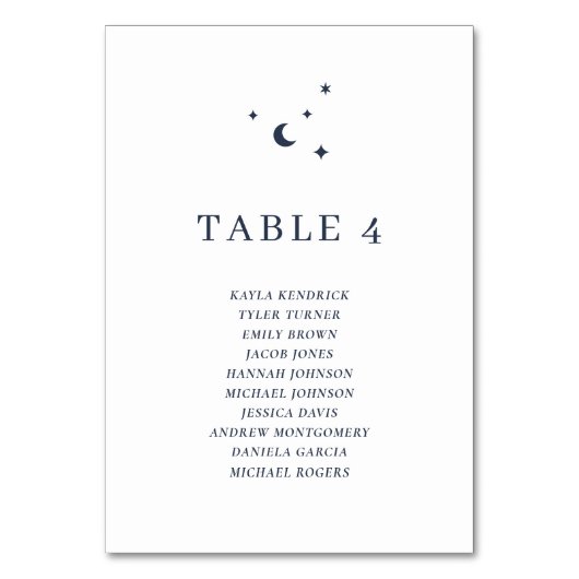 Eenvoudig Hemels Tafelnummer met Gastnaam (Voorkant)