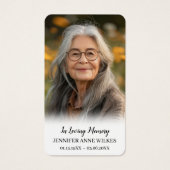 Eenvoudig herdenkingsgedicht Sympathie Uitvaartgeb Visitekaartje (Voorkant)