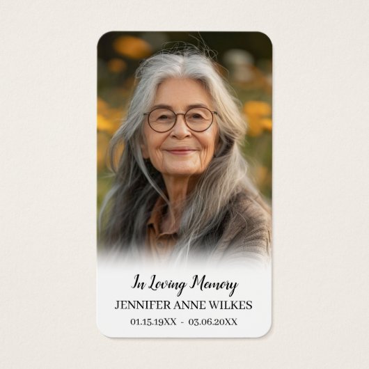 Eenvoudig herdenkingsgedicht Sympathie Uitvaartgeb Visitekaartje (Voorkant)