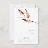Eenvoudig Herfst Waterverf Foliage Terracotta Save The Date (Voorkant)