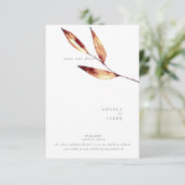 Eenvoudig Herfst Waterverf Foliage Terracotta Save The Date (Staand voorkant)