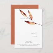 Eenvoudig Herfst Waterverf Foliage Terracotta Save The Date (Voorkant / Achterkant)