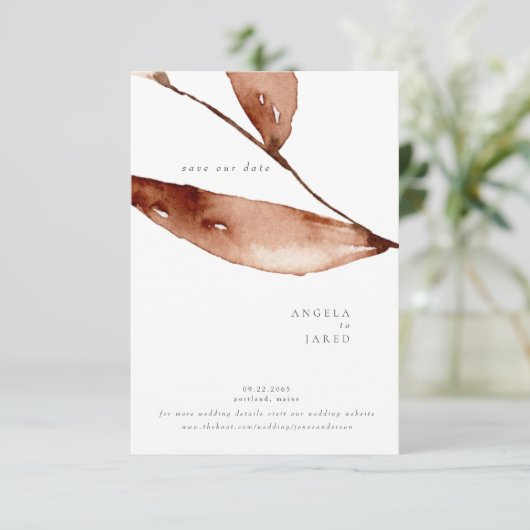 Eenvoudig Herfst Waterverf Save The Date (Staand voorkant)