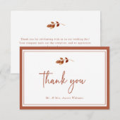 Eenvoudig herfsthuwelijk bedankkaart (Voorkant / Achterkant)