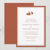 Eenvoudig herfsthuwelijk kaart (Voorkant / Achterkant)