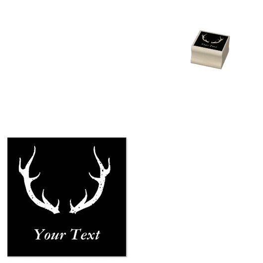 Eenvoudig hertengewei ontwerp rubberstempel (Gestempeld)