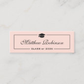 Eenvoudig het Afstuderen Elegant Dusty Pink Mini Visitekaartje (Voorkant)