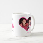 Eenvoudig het beste moeder ooit roze bloemhart koffiemok (Voorkant rechts)