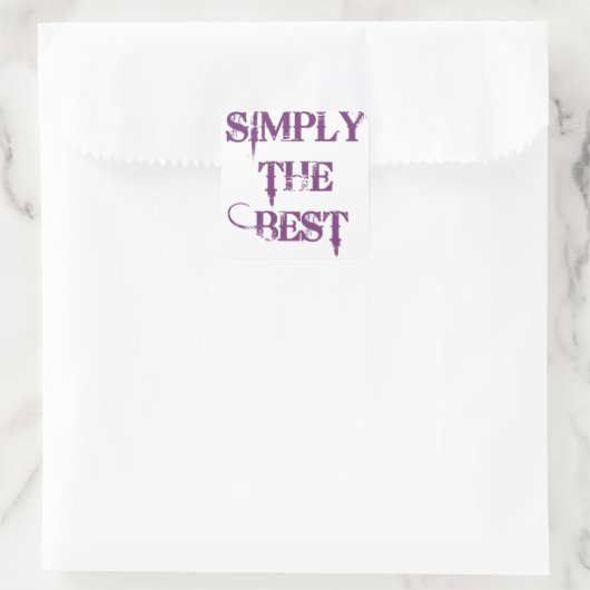 Eenvoudig het beste vierkante sticker (Tas)