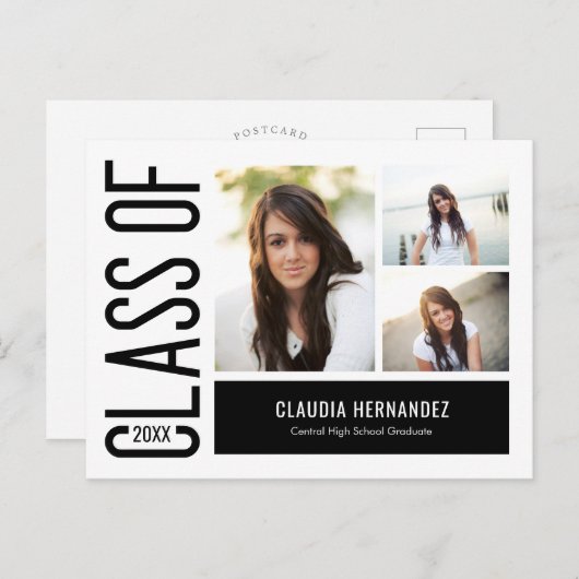 Eenvoudig het Briefkaart van het Afstuderen Bewerk (Voorkant / Achterkant)