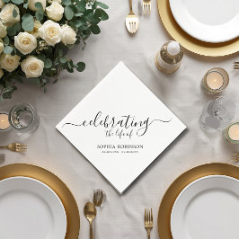 Eenvoudig het leven vieren Elegante script funerai Servet