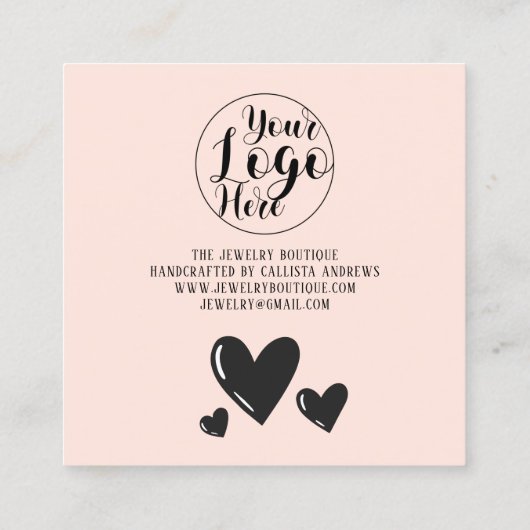 Eenvoudig het Manuscript van de Handtekening Harte Vierkante Visitekaartje (Achterkant)