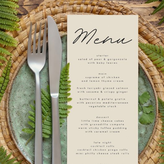 Eenvoudig het Menu van het Zwart-withuwelijk van E