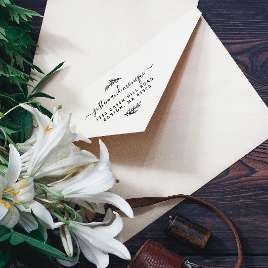 Eenvoudig het Moderne Adres van de Terugkeer van h Rubberstempel