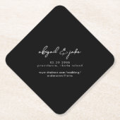 Eenvoudig het Zwarte Moderne Berichten van de Doop Kartonnen Onderzetters (Voorkant)